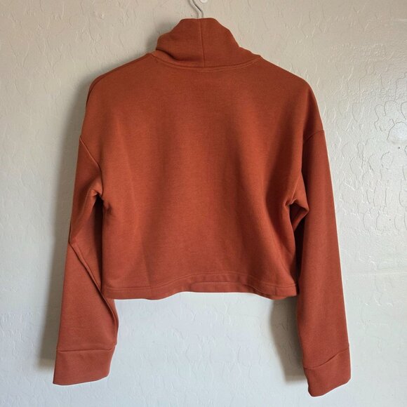 New Balance Cropped Turtleneck Sweater Long Sleeve Brown Size Women's Small Fall - Picture 7 of 9